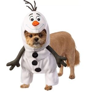 Disney Olaf Pet Outfit with White and Black Accents Sz Large Dog